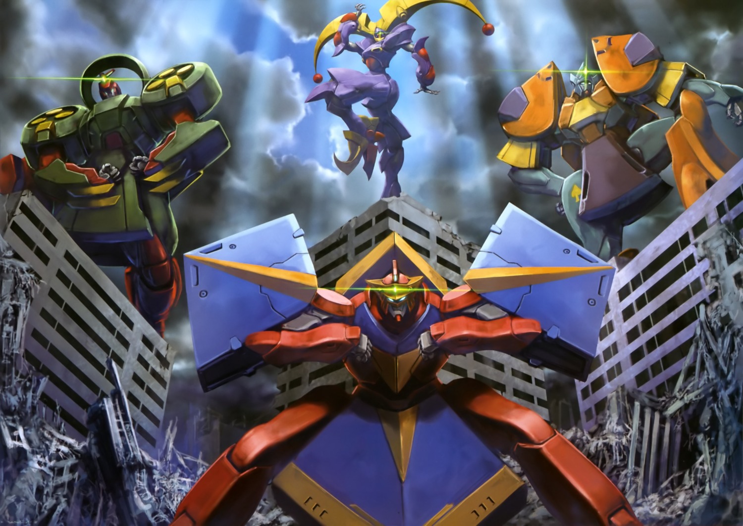 black_joker, club_ace, g_gundam, gundam, jack_of_diamonds, mecha, queen_of_spades