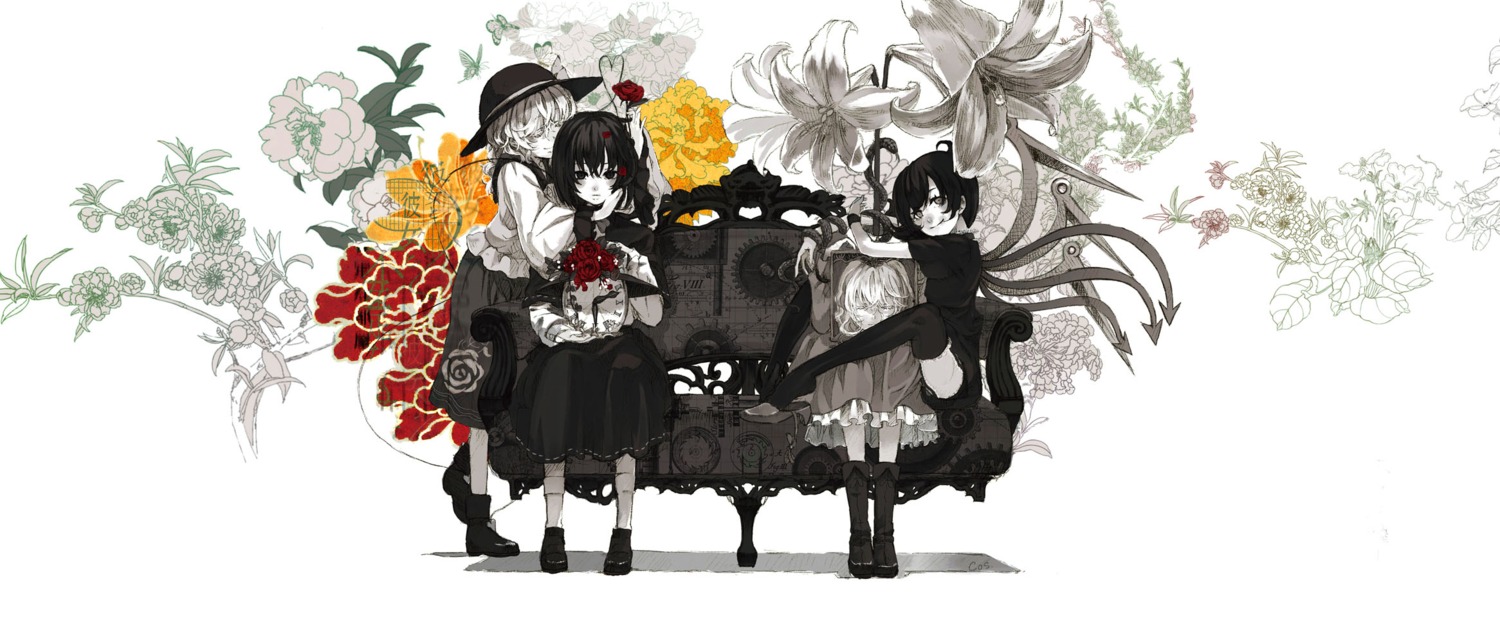 cosmic, houjuu_nue, komeiji_koishi, maribel_han, thighhighs, touhou, usami_renko