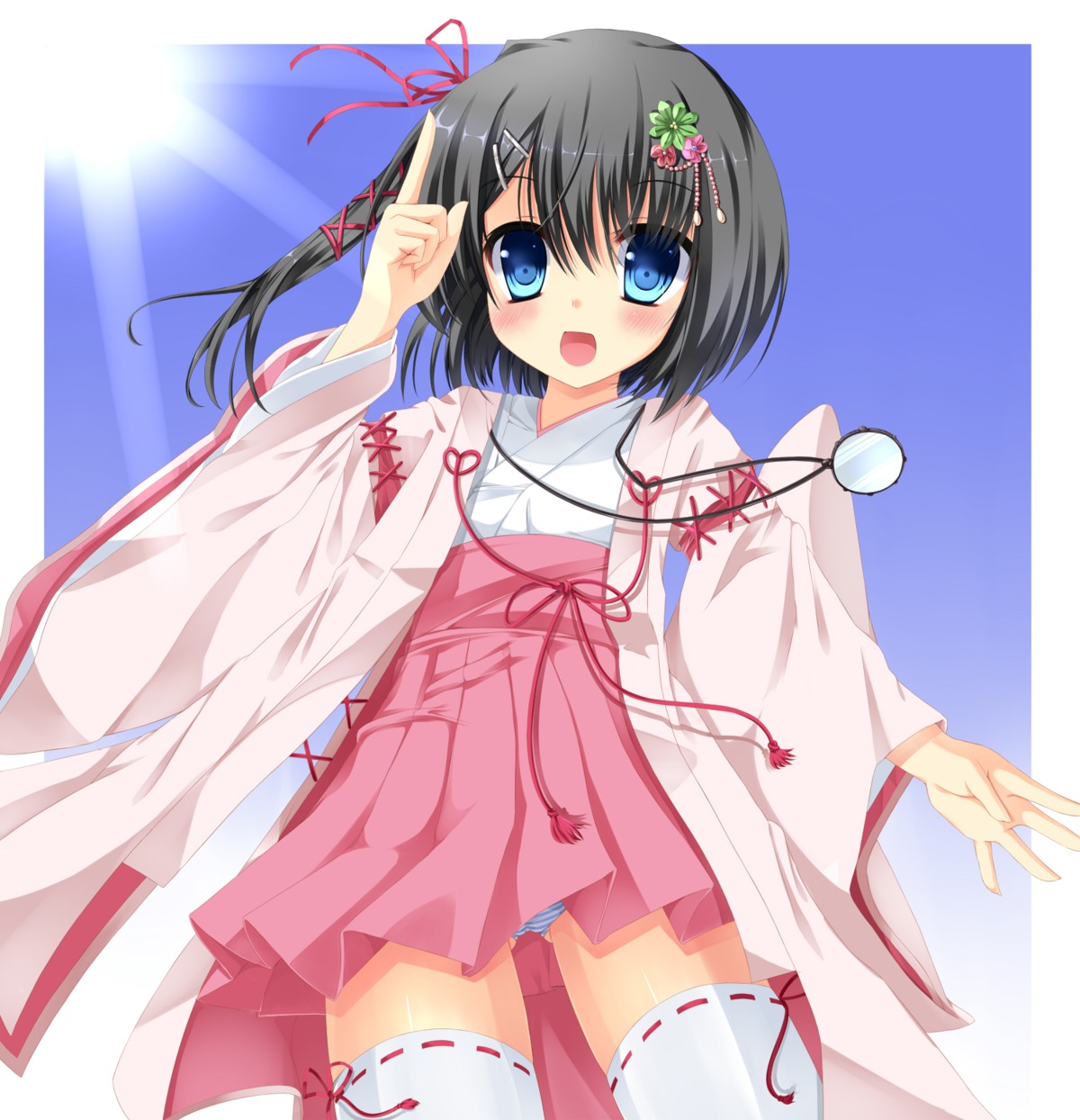 dracu-riot!, fujieda_uzuki, mera_azusa, pantsu, shimapan, thighhighs