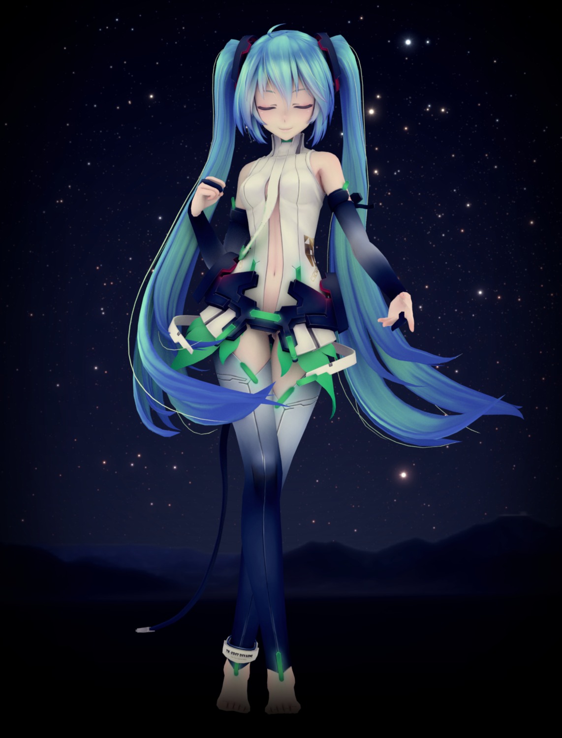 hatsune_miku, miku_append, tda, thighhighs, vocaloid, vocaloid_append