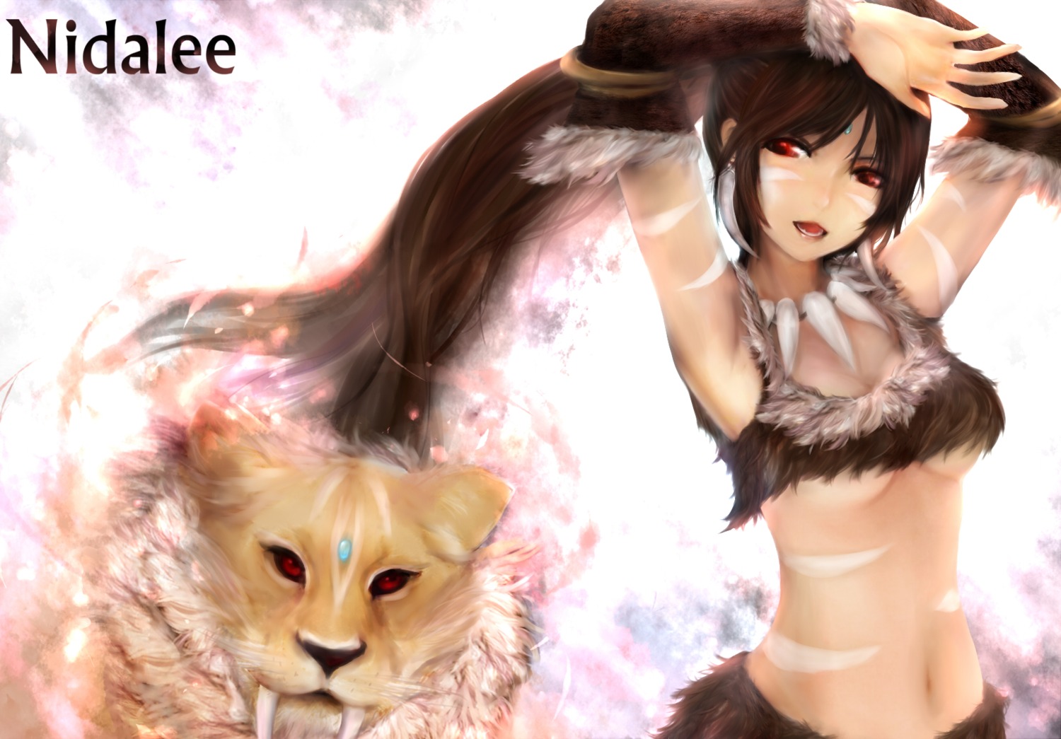 league_of_legends, nidalee, underboob, zhang_xiao_bo
