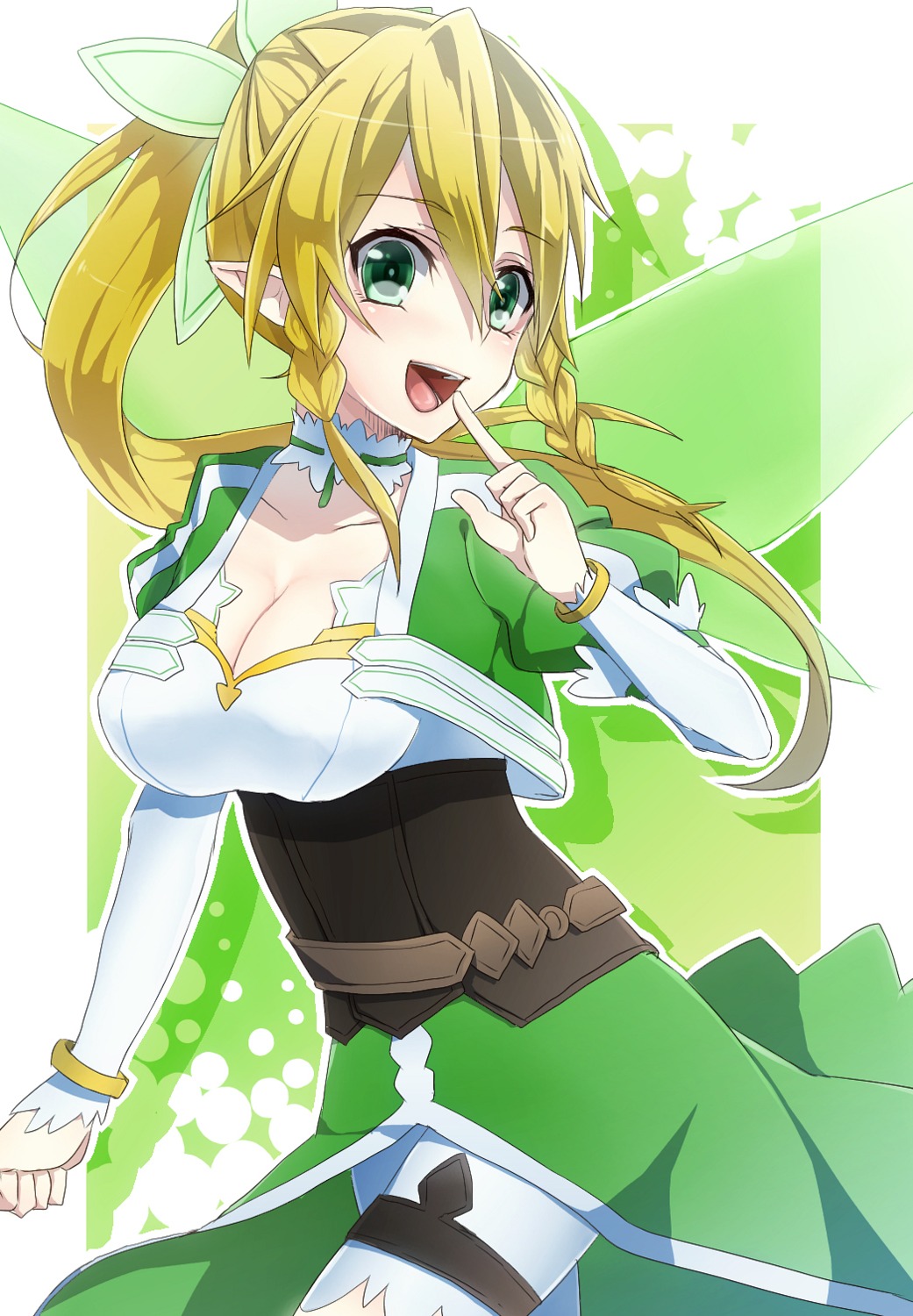 alfheim_online, cleavage, fairy, garter, kirinin, leafa, pointy_ears, sword_art_online