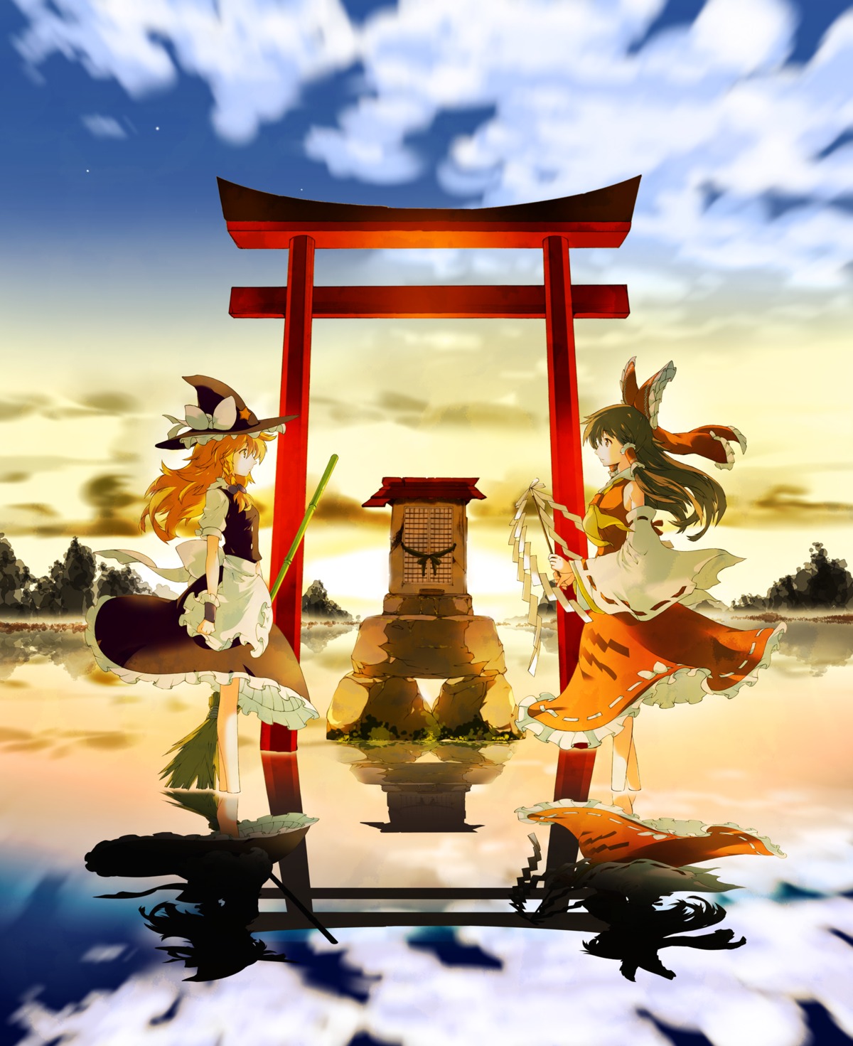 hakurei_reimu, ichizen_(o_tori), kirisame_marisa, touhou