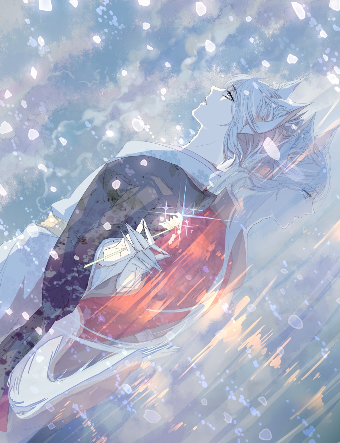 kamisama_hajimemashita, kimono, kitsune, landscape, male, saku_(sa9m9www), tomoe_(kamisama_hajimemashita)