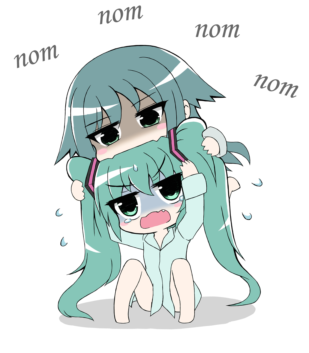 crossover, greenteaneko, hatsune_miku, saya, saya_no_uta, vocaloid