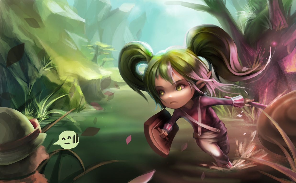 elf, foliage, league_of_legends, pointy_ears, poppy, teemo