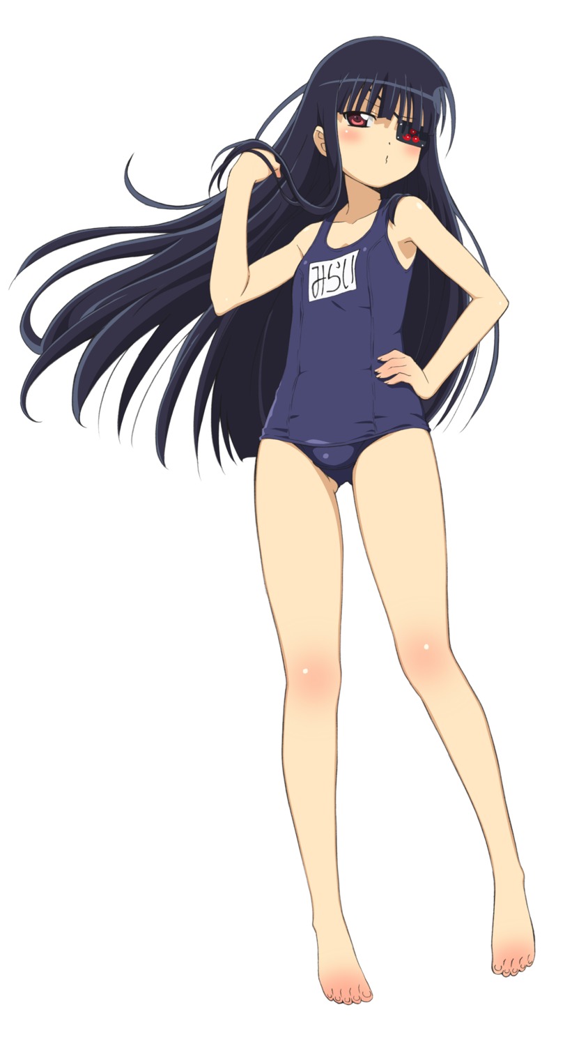 eyepatch, mirai_(senran_kagura), school_swimsuit, senran_kagura, swimsuits, torii_takashi