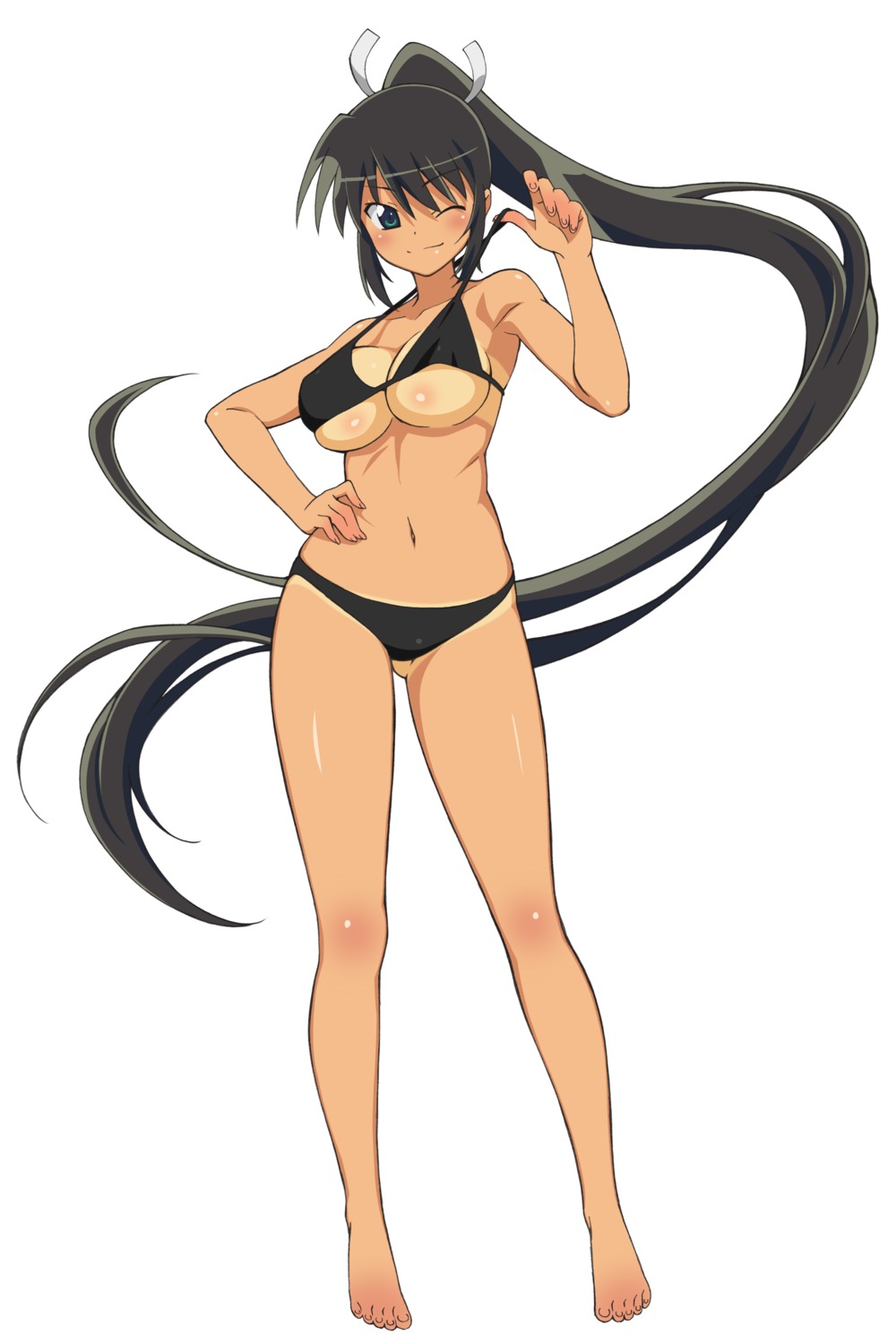 bikini, cleavage, homura_(senran_kagura), senran_kagura, swimsuits, tan_lines, torii_takashi, underboob