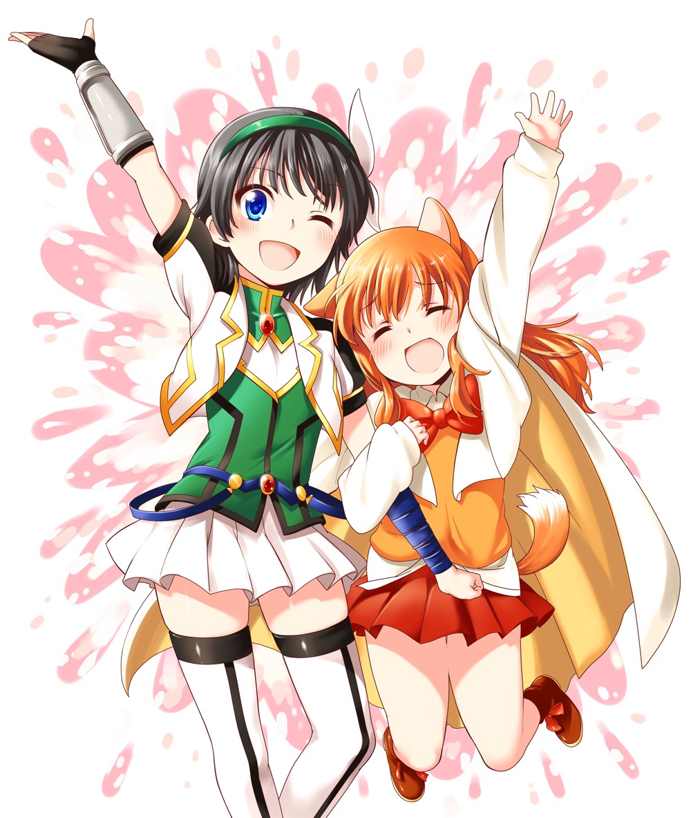 animal_ears, dog_days, mitsuki_meia, ricotta_elmar, takatsuki_nanami, thighhighs