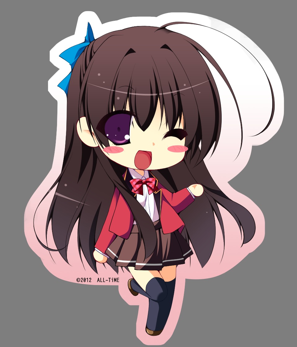 all-time, chibi, ogawa_shizuka, seifuku, suki_de_suki_de_tamaranai, thighhighs, transparent_png