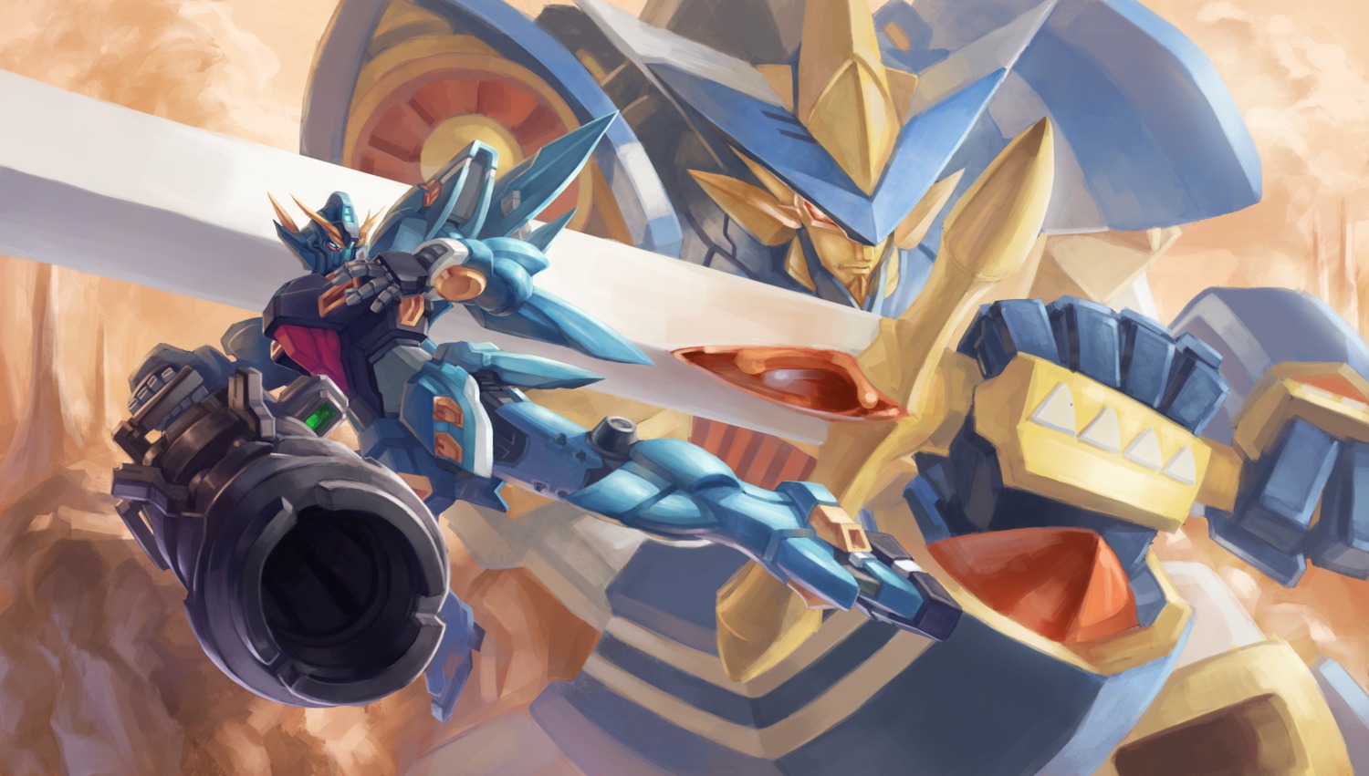 gun, guts_(artist), mecha, super_robot_wars, sword