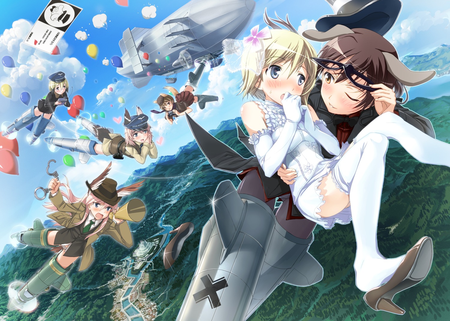 animal_ears, dress, erica_hartmann, gertrud_barkhorn, hanna-justina_marseille, hi-ho-, katou_keiko, raisa_pottgen