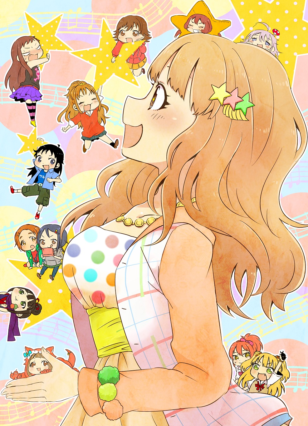 chibi, hamaguchi_ayame, hino_akane_(idolm@ster), honda_mio, ichihara_nina, jougasaki_mika, jougasaki_rika, koseki_reina