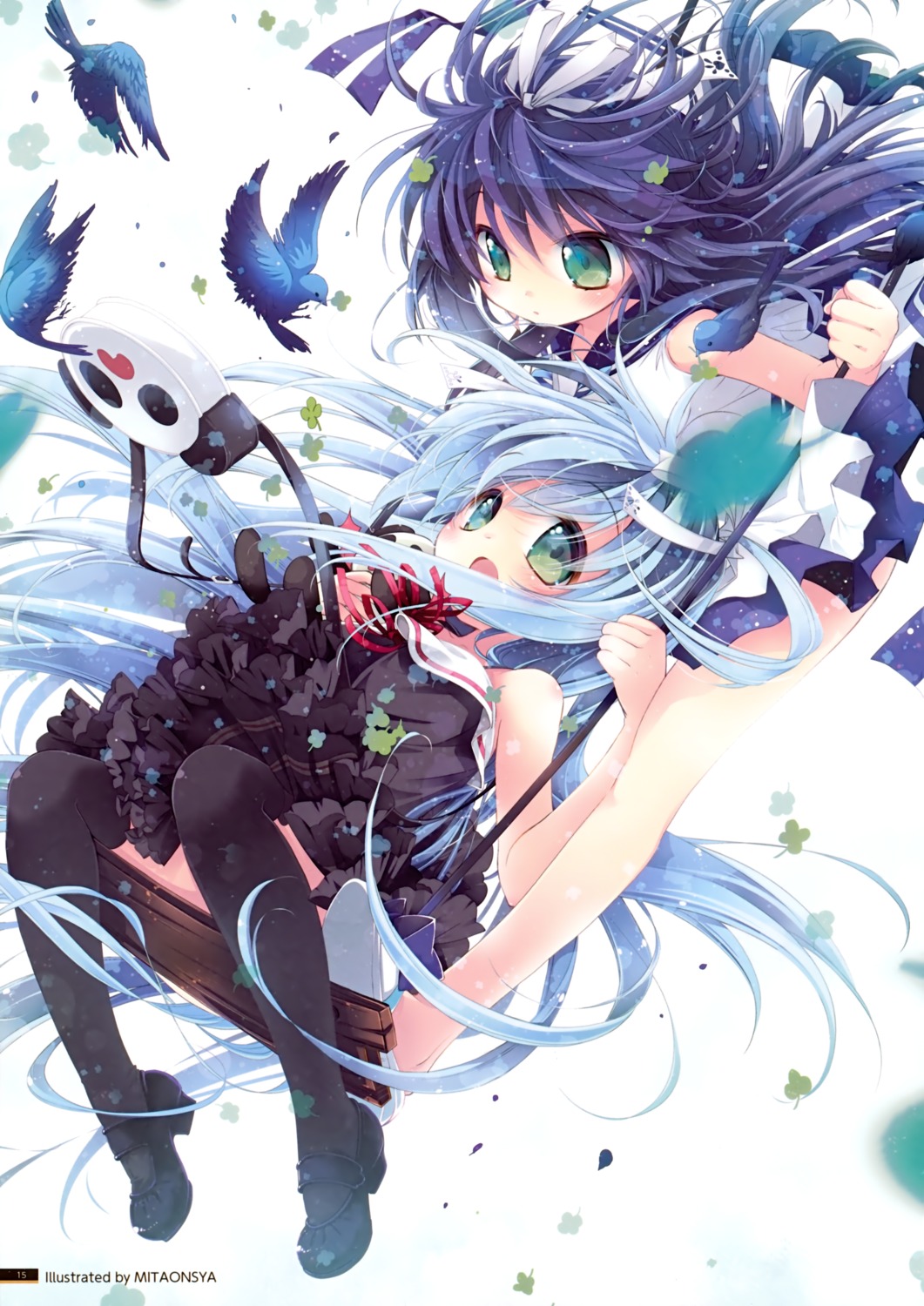 cube, kurano_ema, kurano_kun_chi_no_futago_jijou, kurano_yae, mitaonsya, seifuku, thighhighs