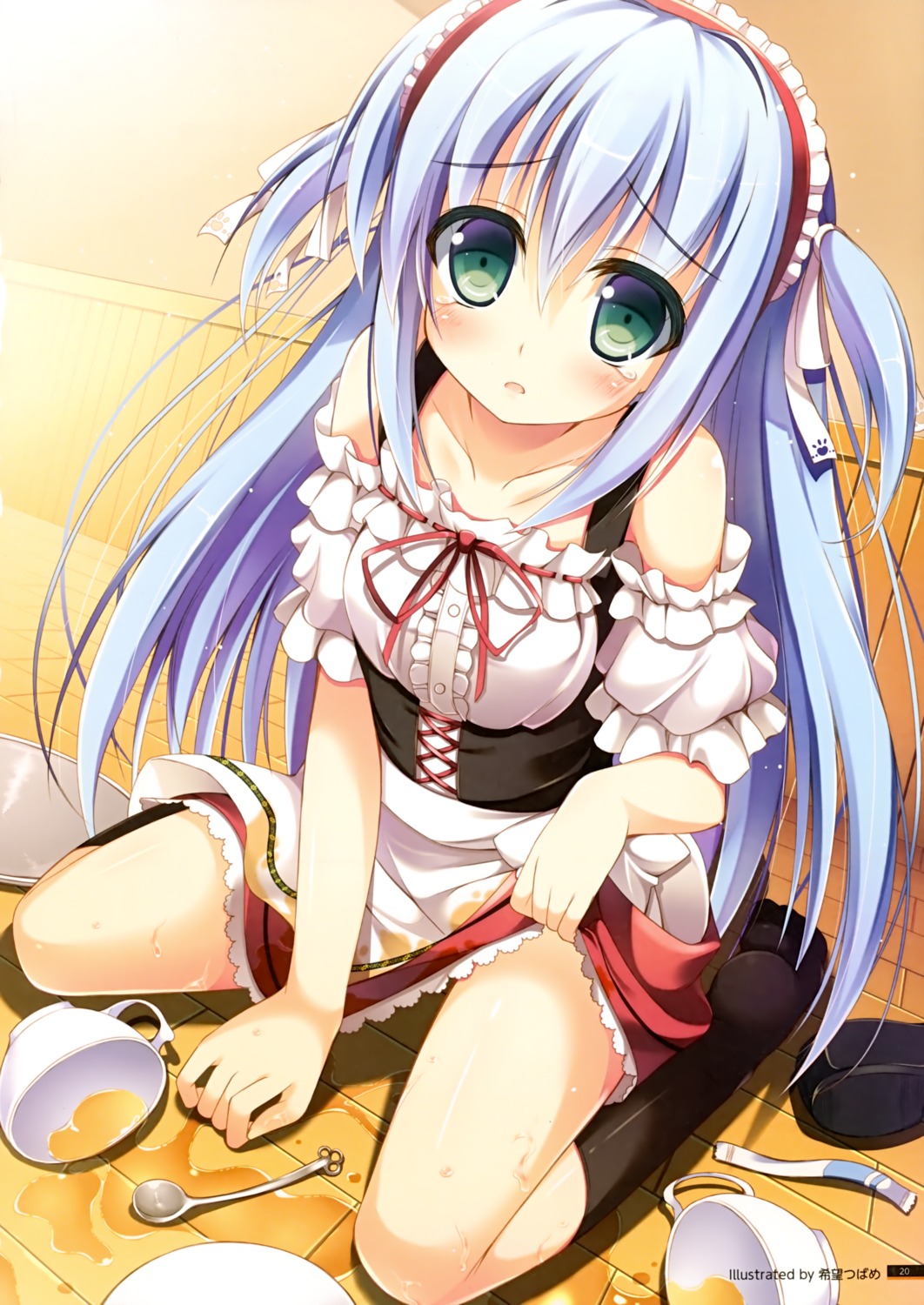 cube, kurano_ema, kurano_kun_chi_no_futago_jijou, nozomi_tsubame, waitress, wet