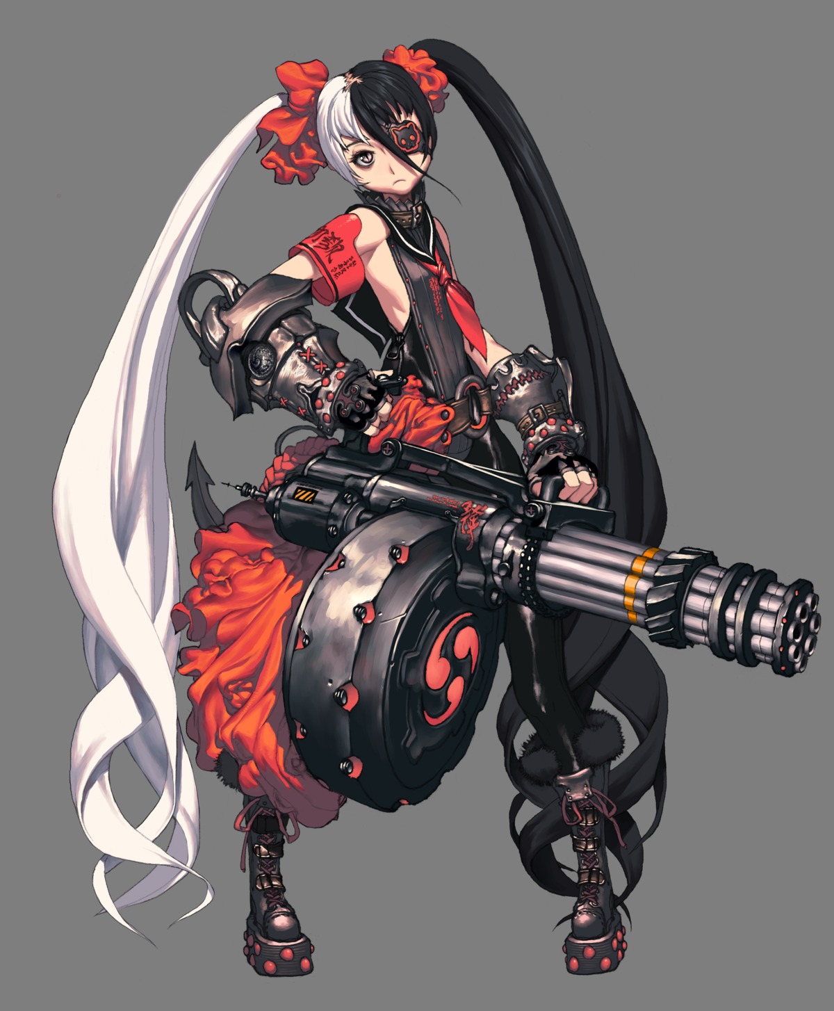 blade_&_soul, bodysuit, eyepatch, gun, kim_hyung-tae, pohwaran, transparent_png