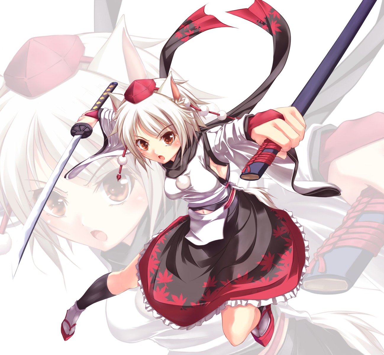 animal_ears, cyoppu, inubashiri_momiji, sword, touhou