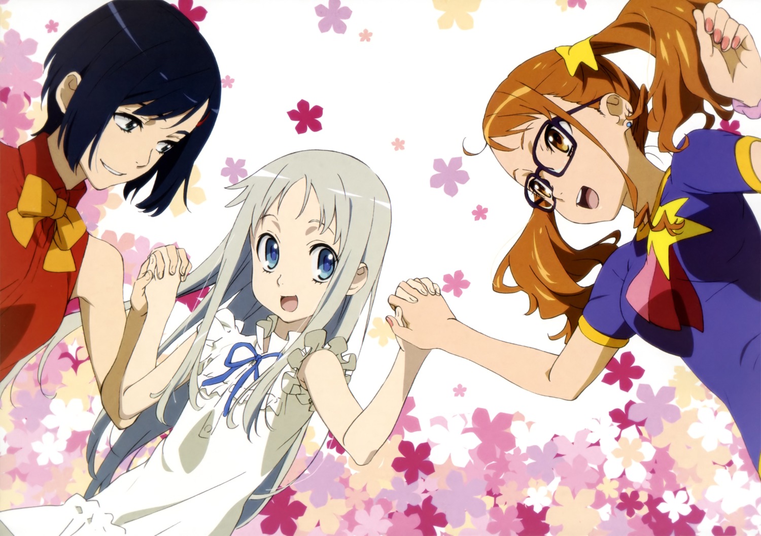 anjou_naruko, ano_hi_mita_hana_no_namae_wo_bokutachi_wa_mada_shiranai, honma_meiko, megane, tsurumi_chiriko
