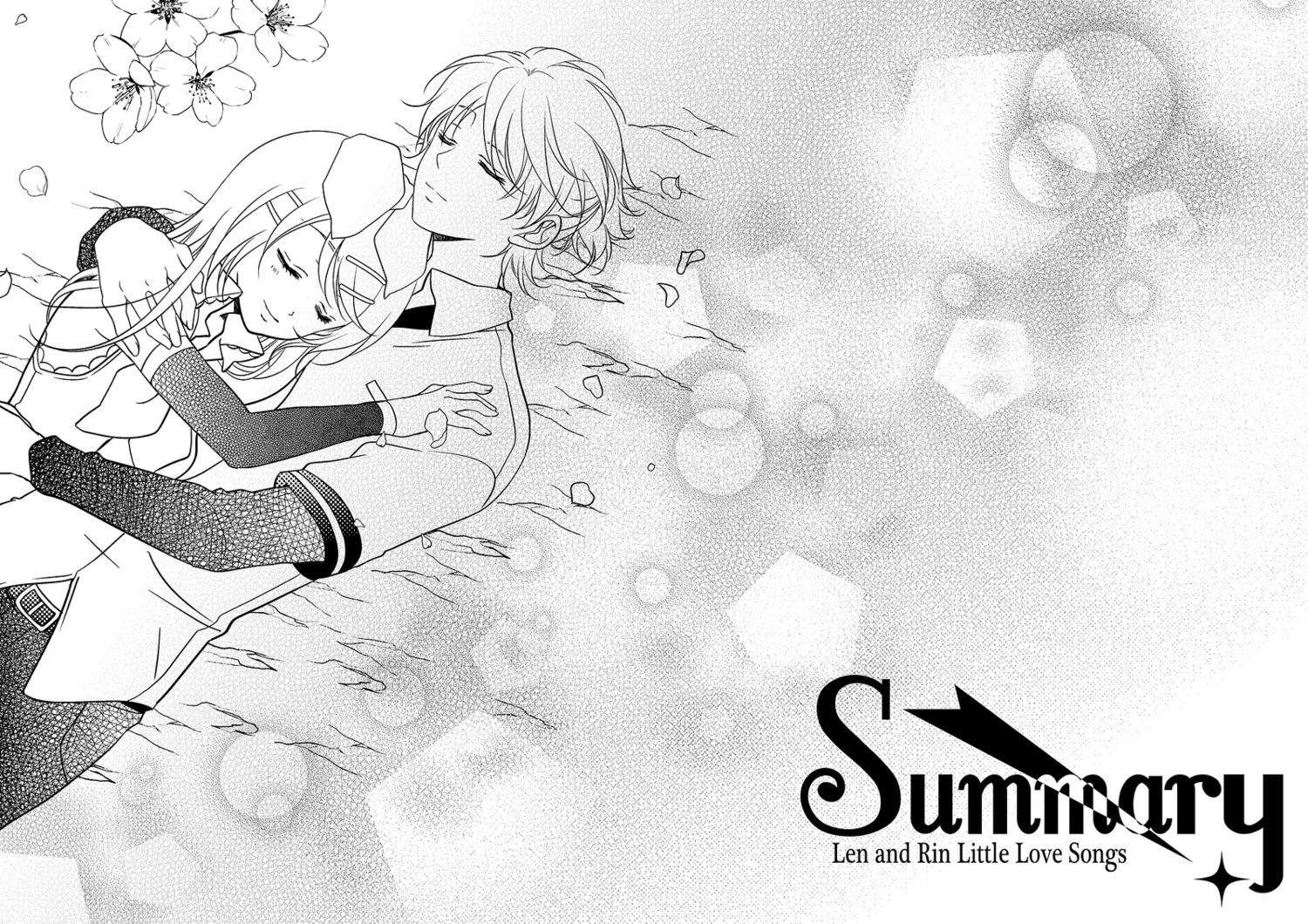 kagamine_len, kagamine_rin, monochrome, perico, vocaloid