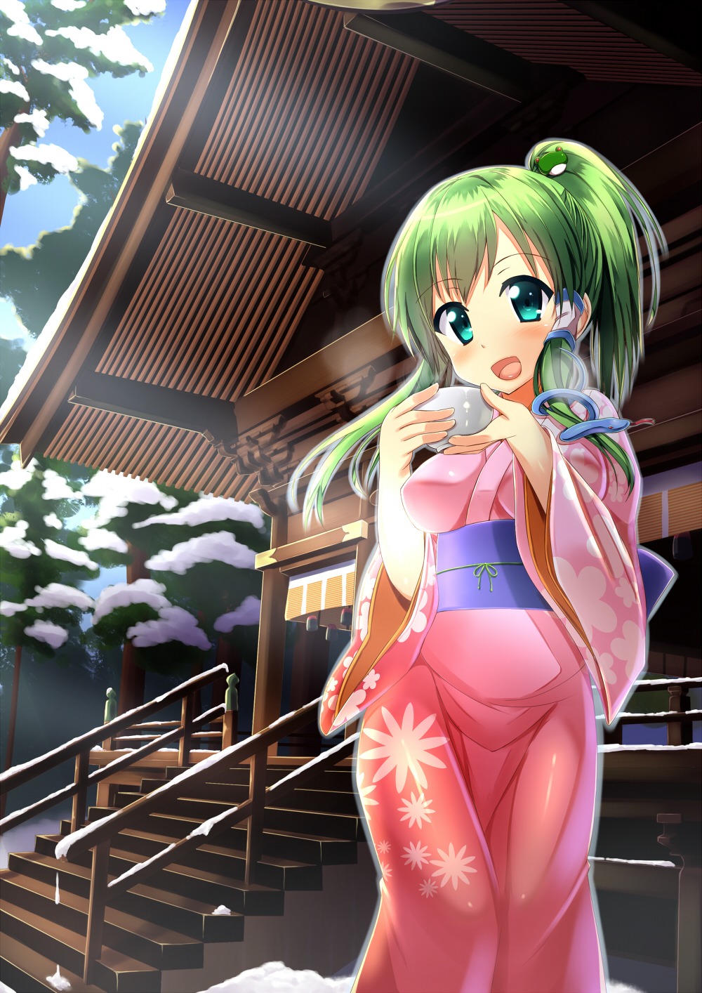kochiya_sanae, tokyo_yamane, touhou, yukata