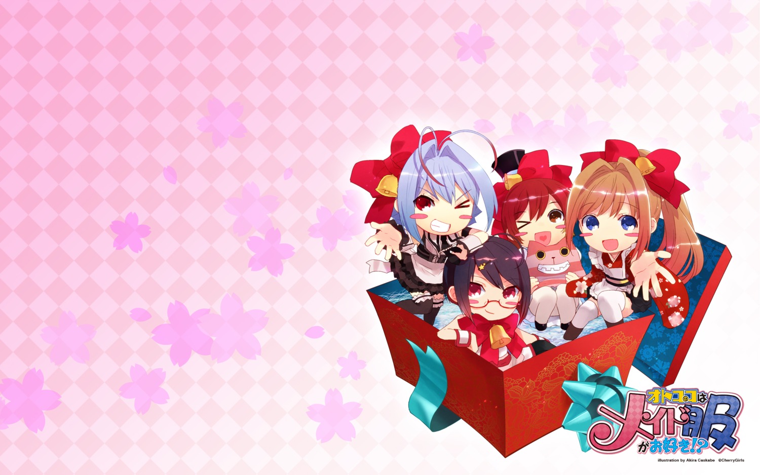 kasukabe_akira, nao_(otosuki), otokonoko_wa_meidofuku_ga_osuki!?, rio_(otosuki), tomo_(otosuki), trap, wallpaper, yuki_(otosuki)