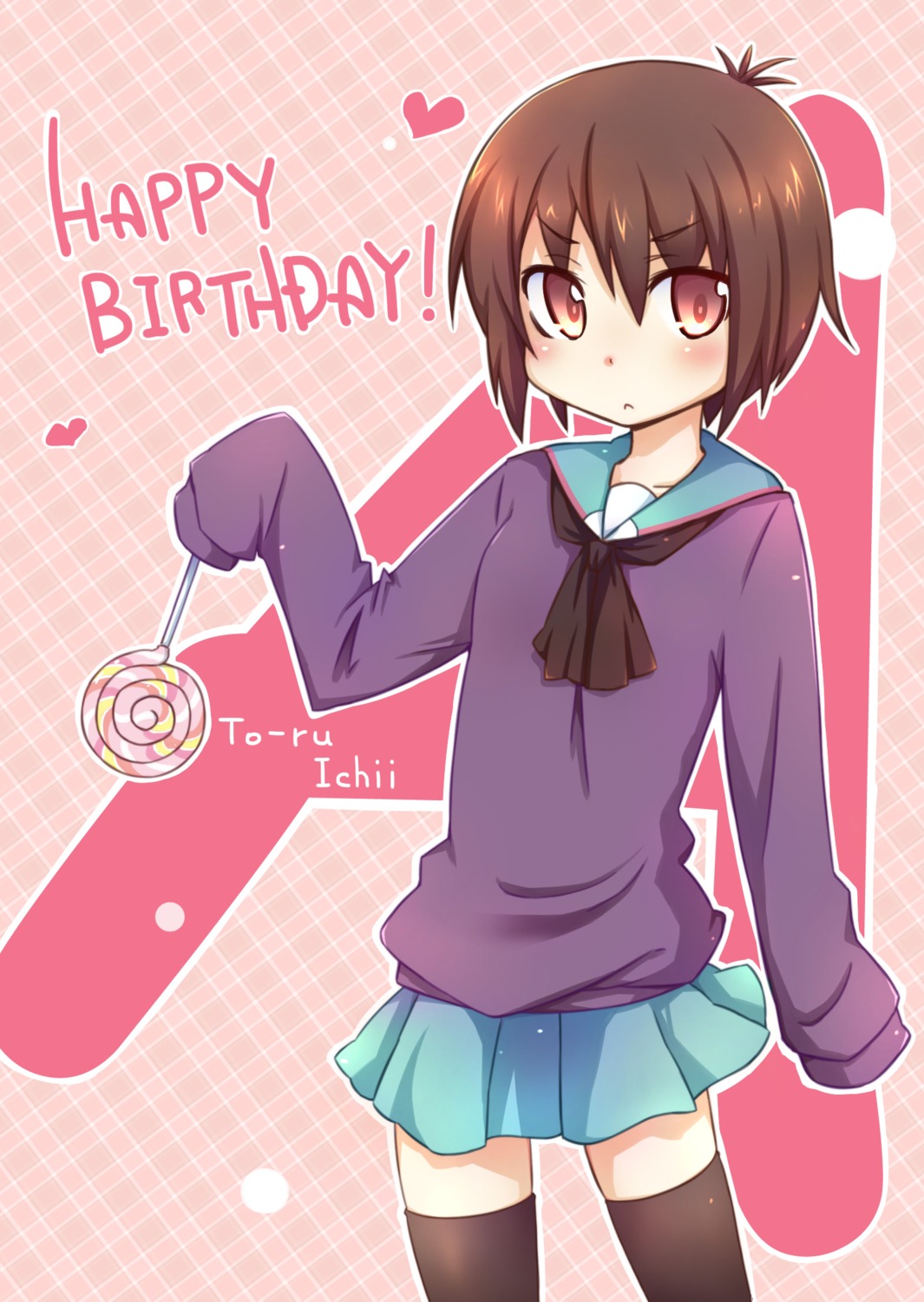 a_channel, ichii_tooru, kirimochi, seifuku, thighhighs