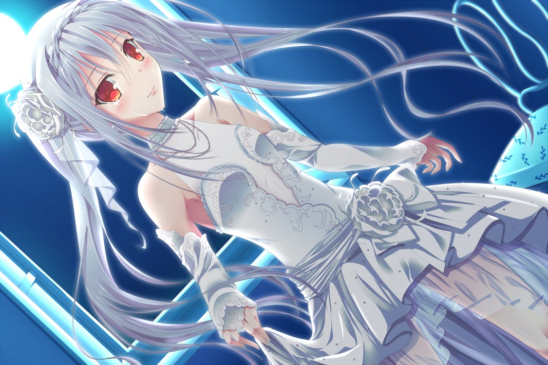 akane_miu, dress, sakurakouji_luna, tsuki_ni_yorisou_otome_no_sahou, wedding_dress