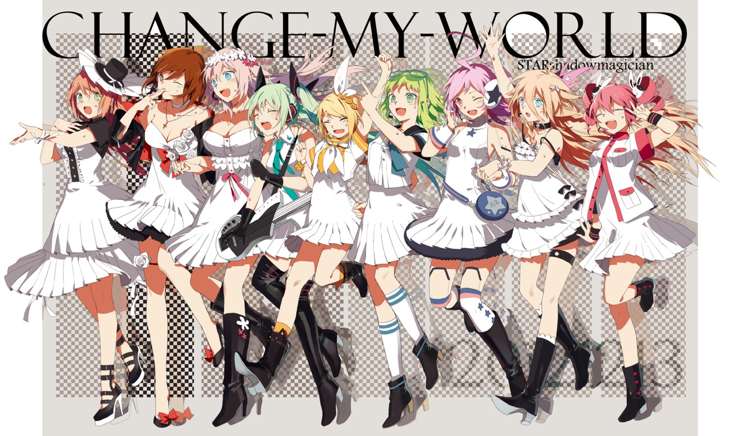 cleavage, gumi, hatsune_miku, ia_(vocaloid), kagamine_rin, kasane_teto, megurine_luka, meiko