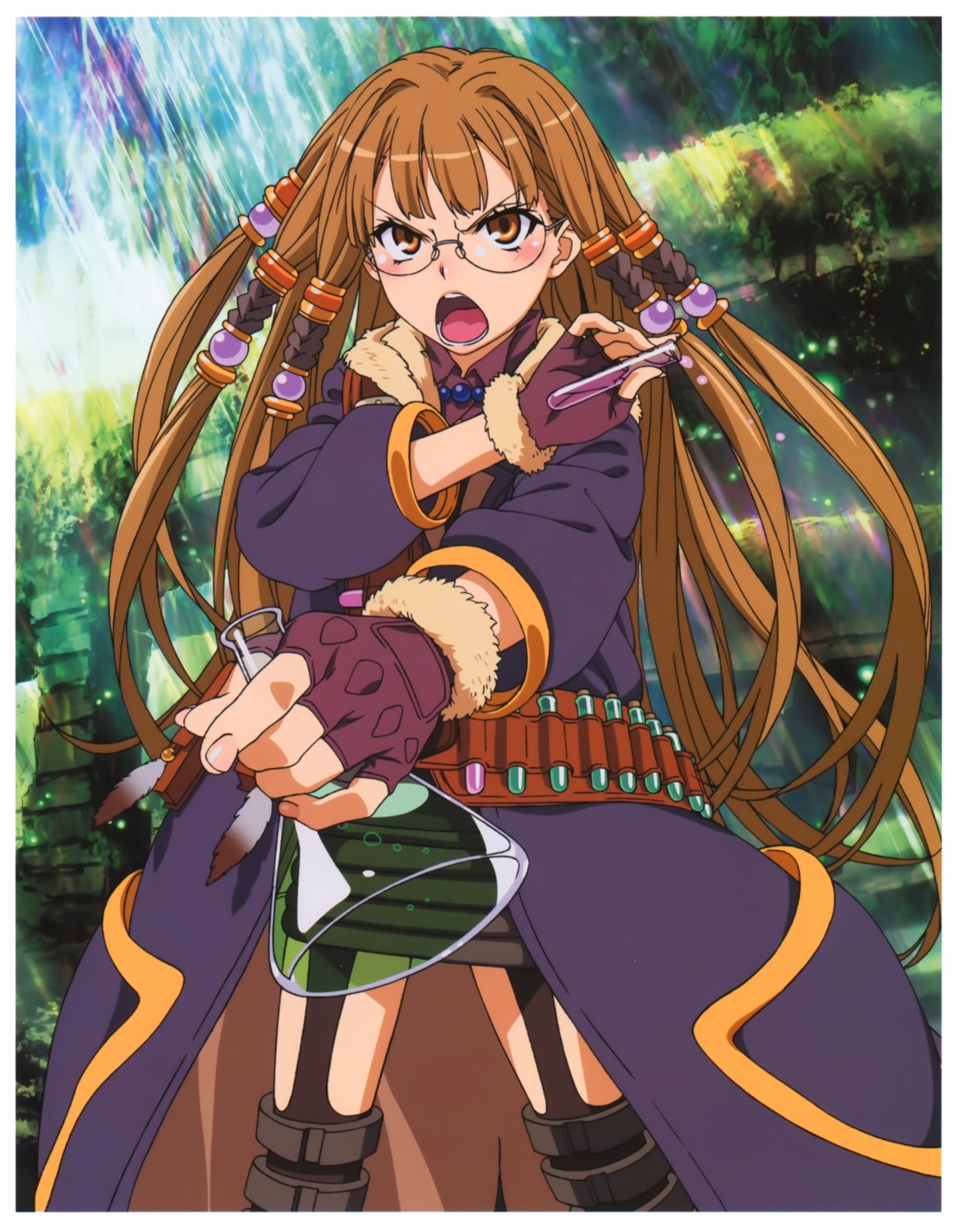elaine(kaku-san-sei_million_arthur), kaku-san-sei_million_arthur, megane, rokakugata_majo_no_elaine, stockings, tanaka_yuuichi, thighhighs