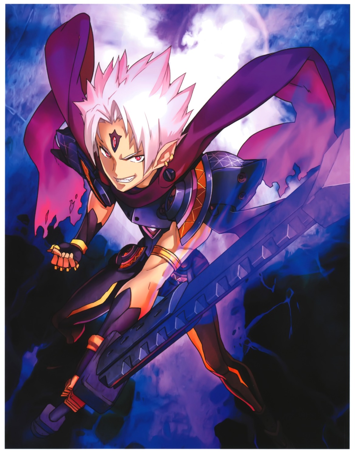 armor, bodysuit, daiichigata_gawain, devil, kaku-san-sei_million_arthur, male, nagi_ryou, square_enix