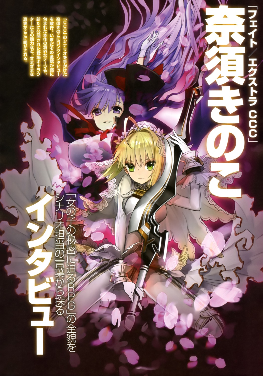 bb_(fate), fate/extra, fate/extra_ccc, fate/stay_night, mysterious_black_magus, nero_claudius_(fate), sword, type-moon, wada_rco
