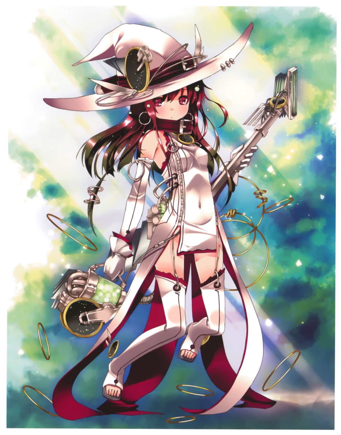 kaku-san-sei_million_arthur, nimue_(million_arthur), refeia, stockings, thighhighs, witch