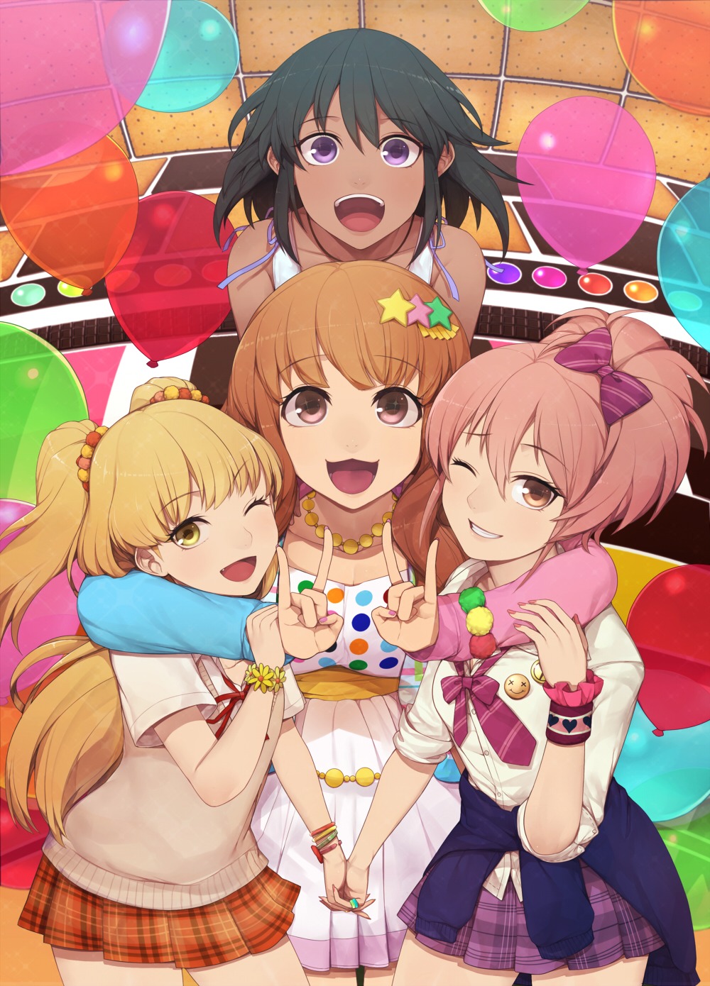 hitoto, jougasaki_mika, jougasaki_rika, moroboshi_kirari, natalia, seifuku, the_idolm@ster, the_idolm@ster_cinderella_girls