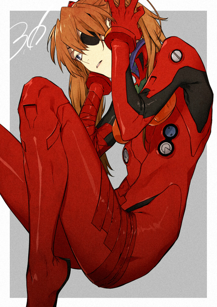 bodysuit, eyepatch, neon_genesis_evangelion, souryuu_asuka_langley, takahiko_(artist)