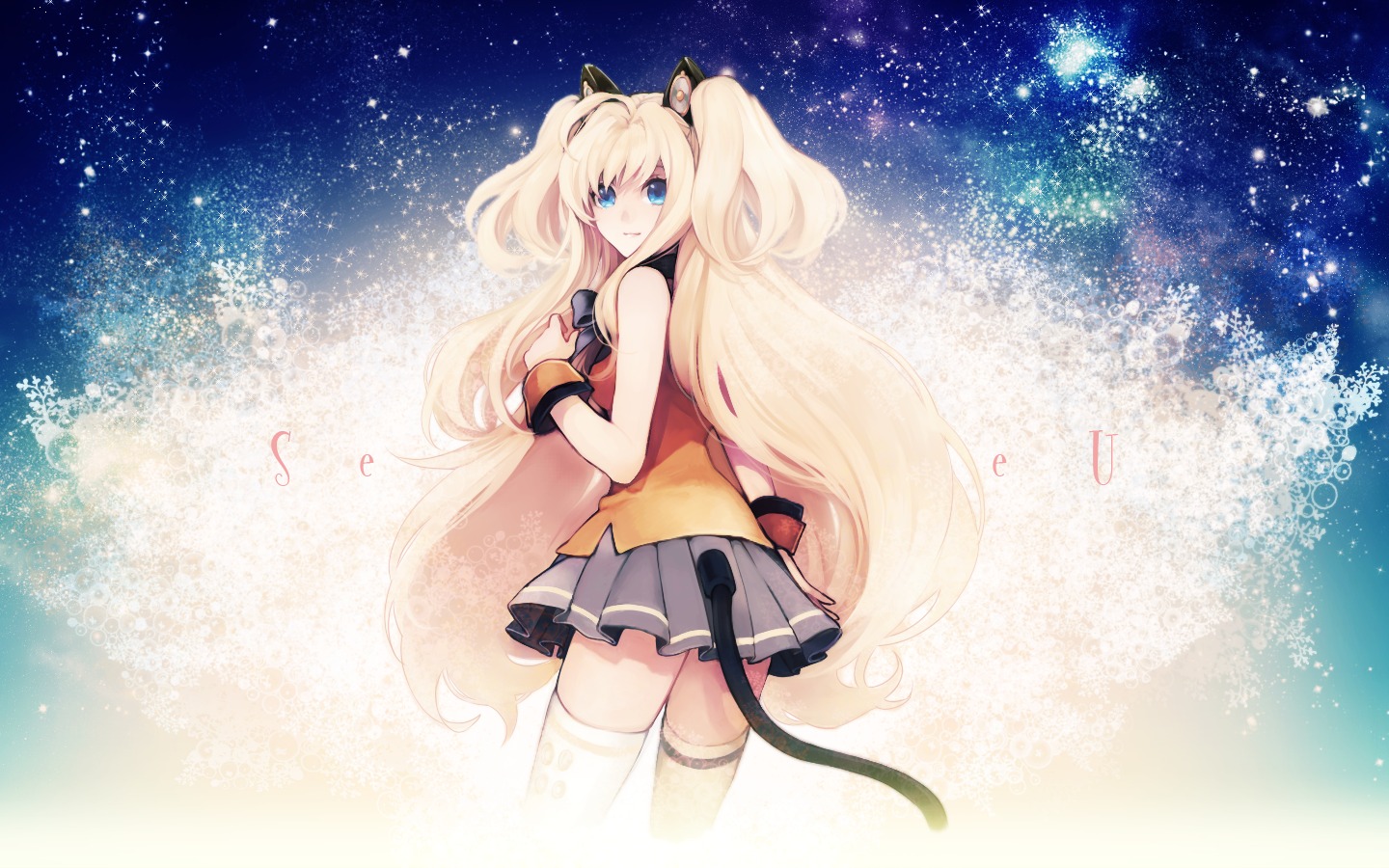 animal_ears, katase_waka, nekomimi, seeu, tail, thighhighs, vocaloid