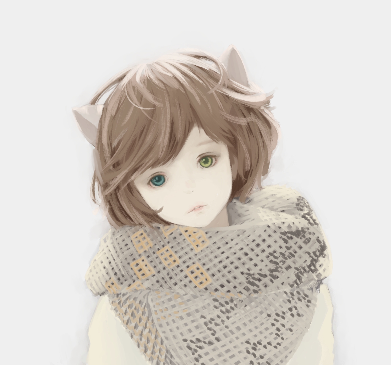 animal_ears, heterochromia, ipponshimeji