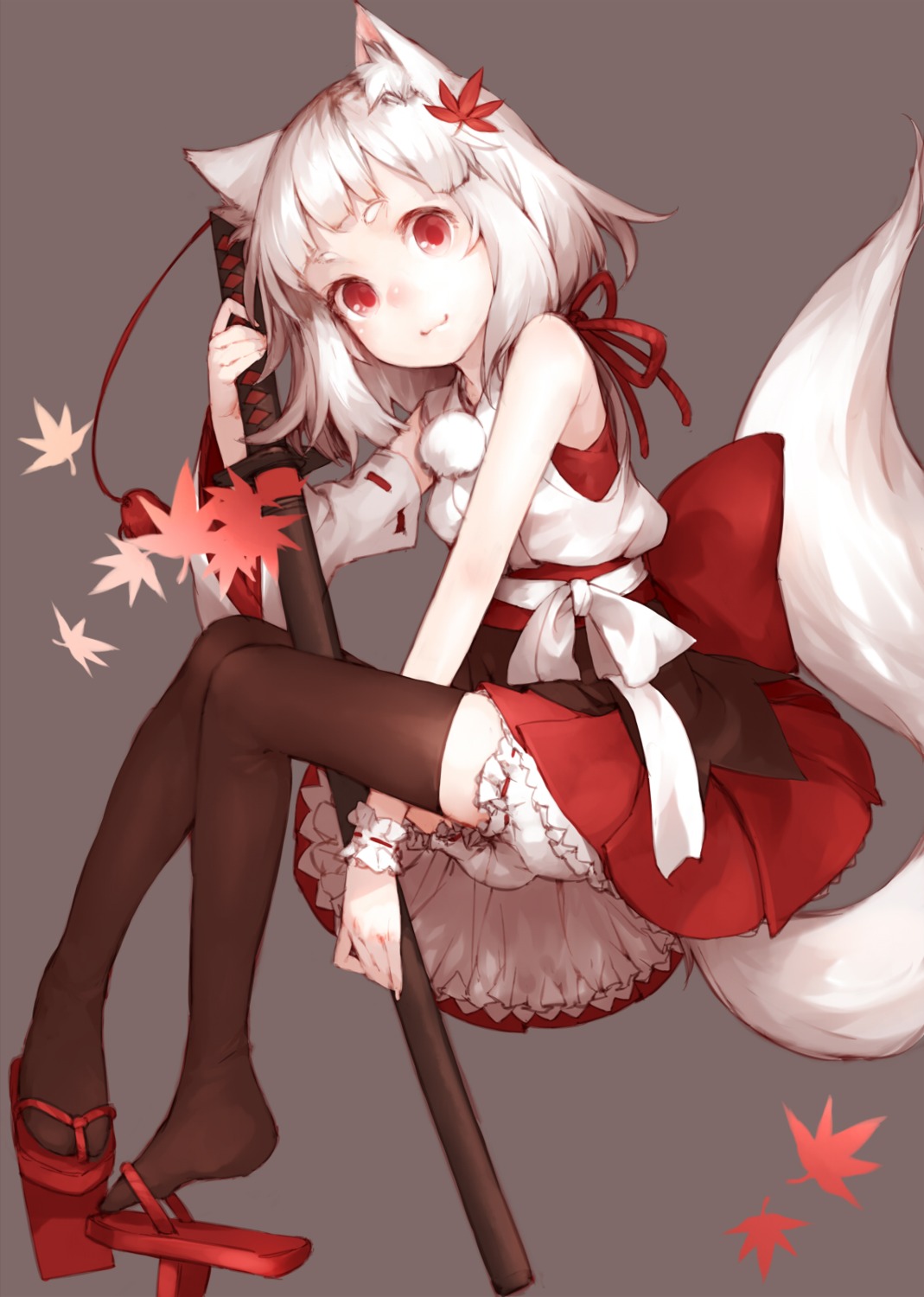 animal_ears, bloomers, inubashiri_momiji, junwool, tail, thighhighs, touhou