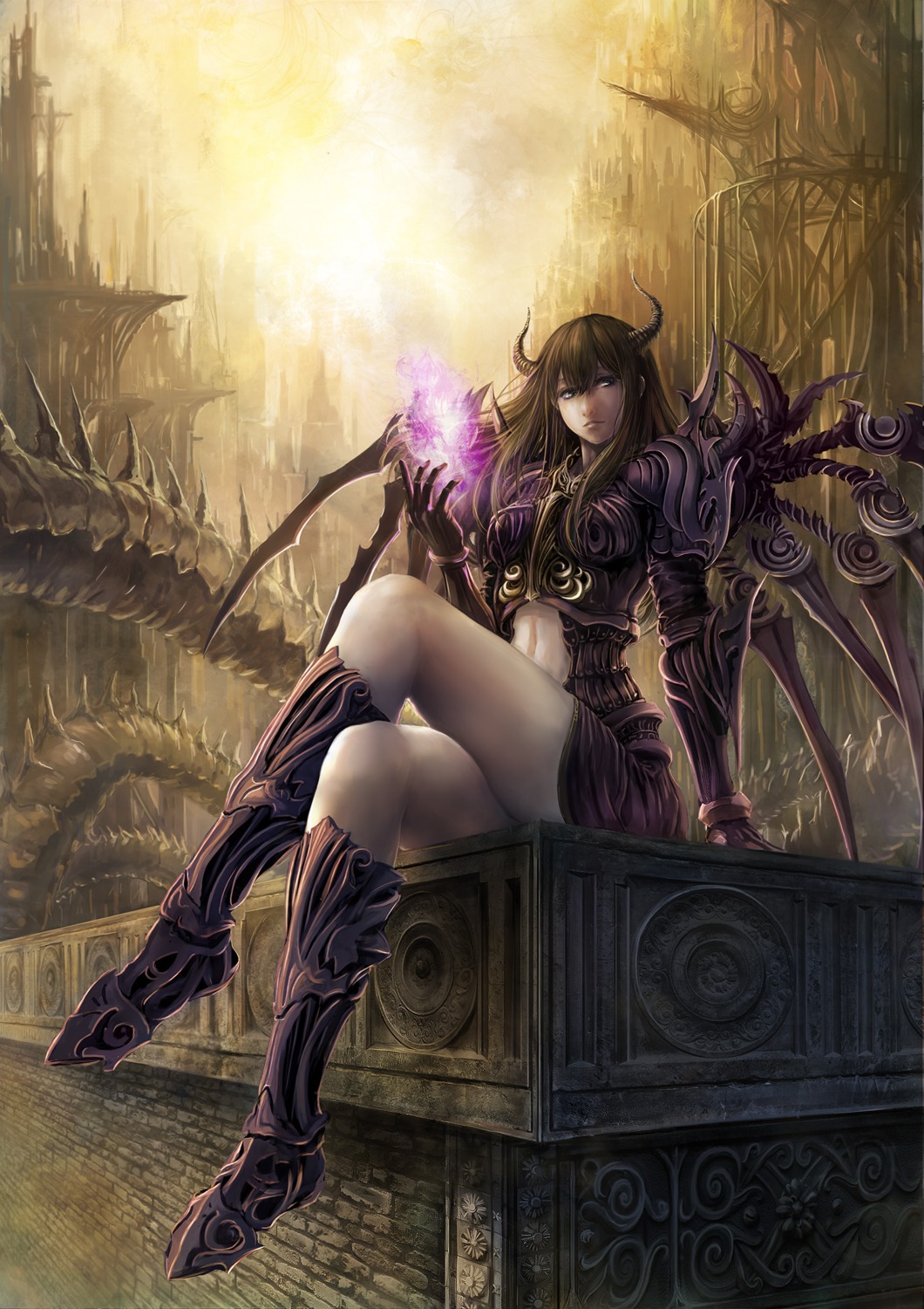 armor, horns, takakyo, wings