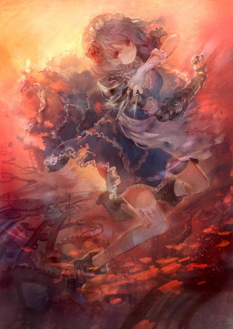 izayoi_sakuya, neptune_(artist), thighhighs, touhou