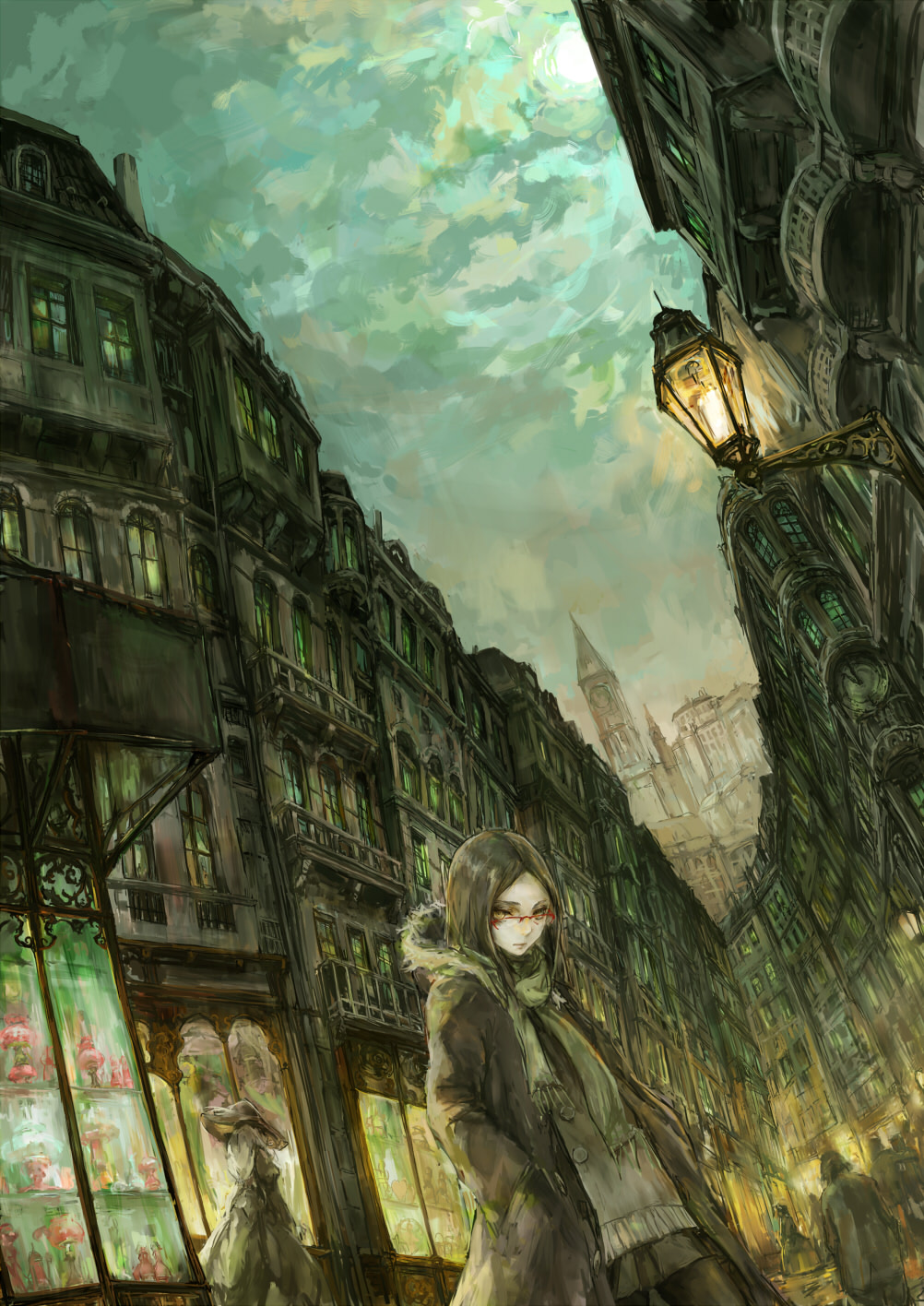 landscape, megane, pantyhose, tori_(qqqt)