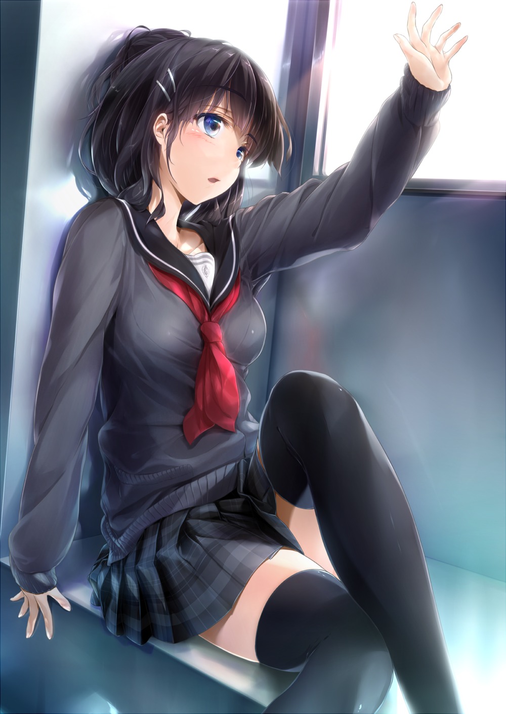 kirigaya_suguha, seifuku, sword_art_online, thighhighs, wingheart