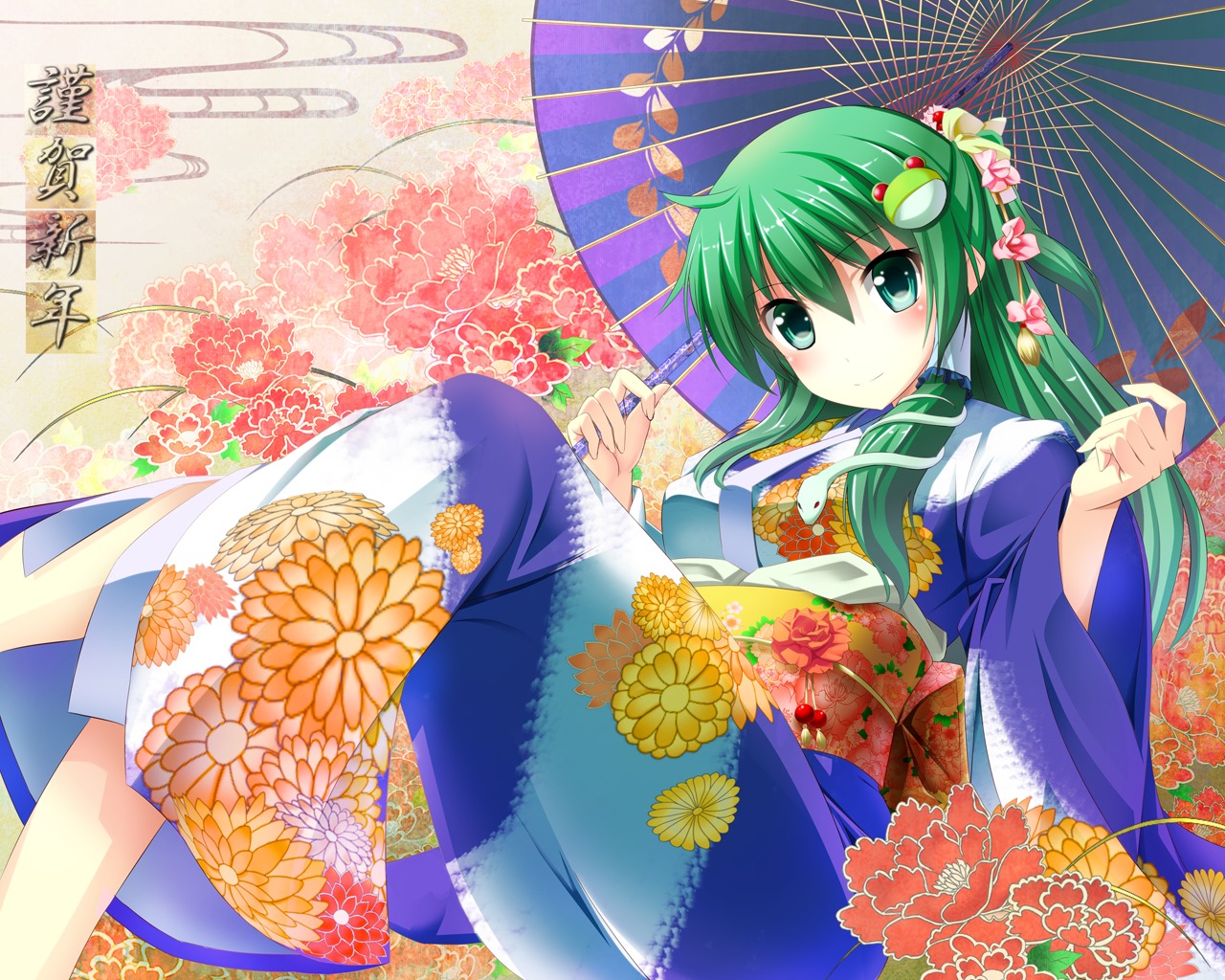 bug, kimono, kochiya_sanae, touhou, wallpaper