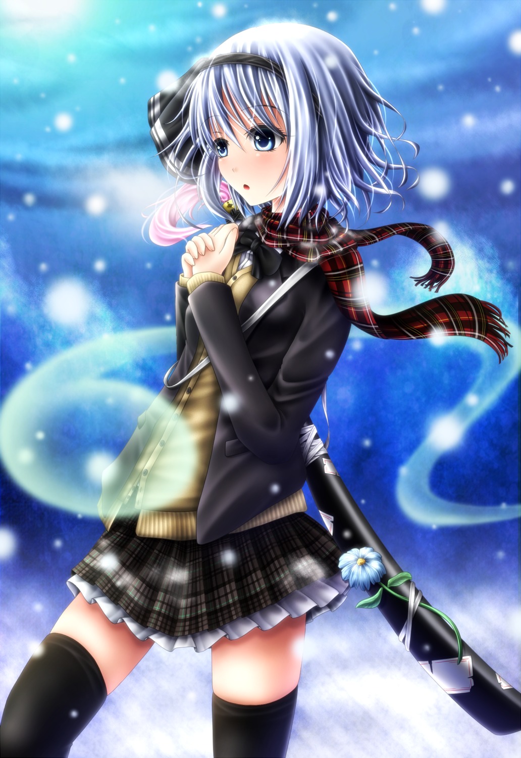 evandragon, konpaku_youmu, seifuku, sword, thighhighs, touhou