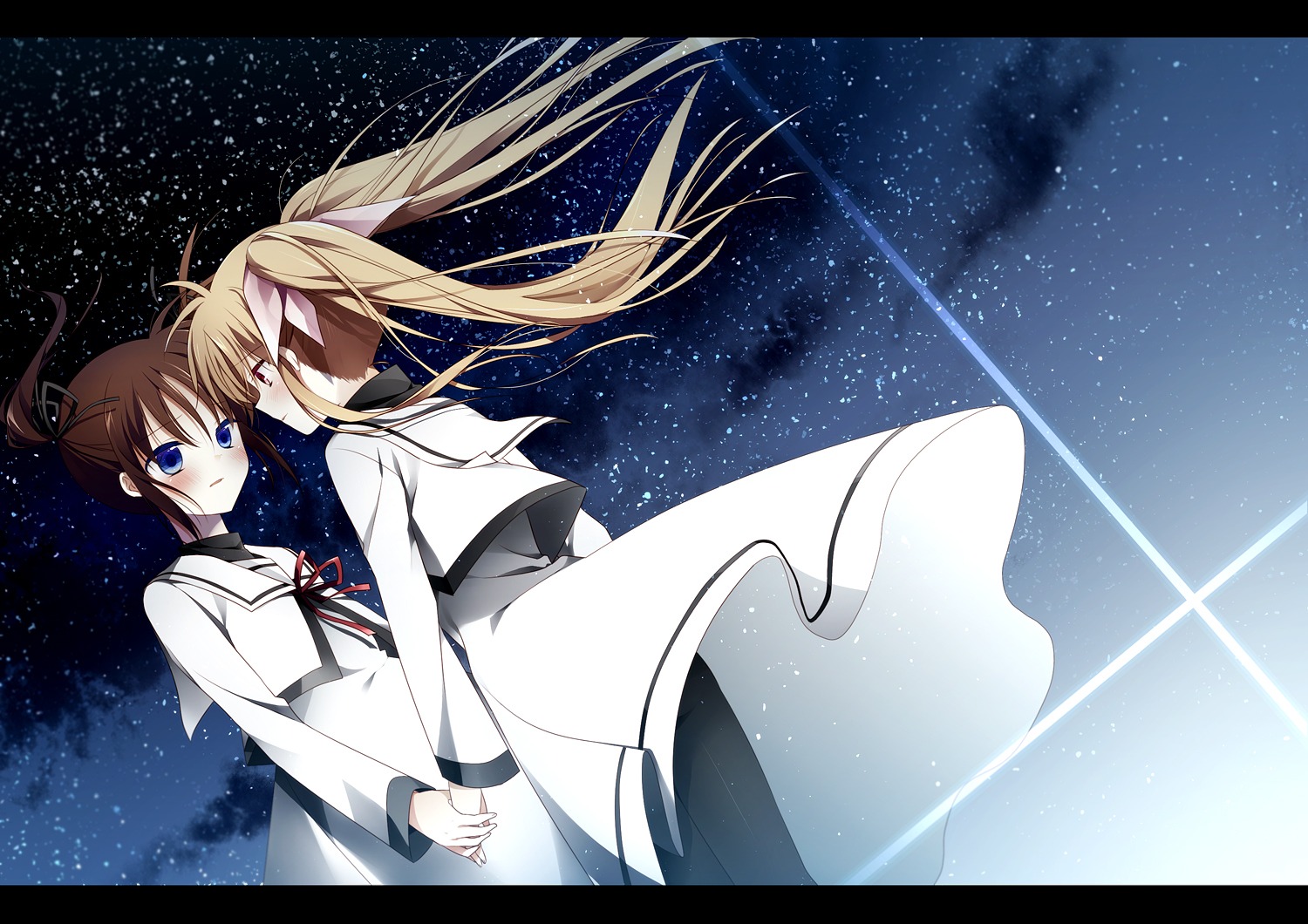 fate_testarossa, mahou_shoujo_lyrical_nanoha, mahou_shoujo_lyrical_nanoha_a's, nishina, pantyhose, seifuku, takamachi_nanoha