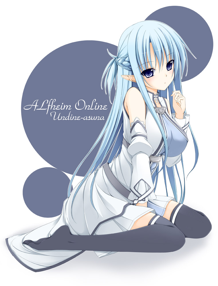 alfheim_online, asuna_(sword_art_online), elf, pointy_ears, sword_art_online, thighhighs, tomosuke