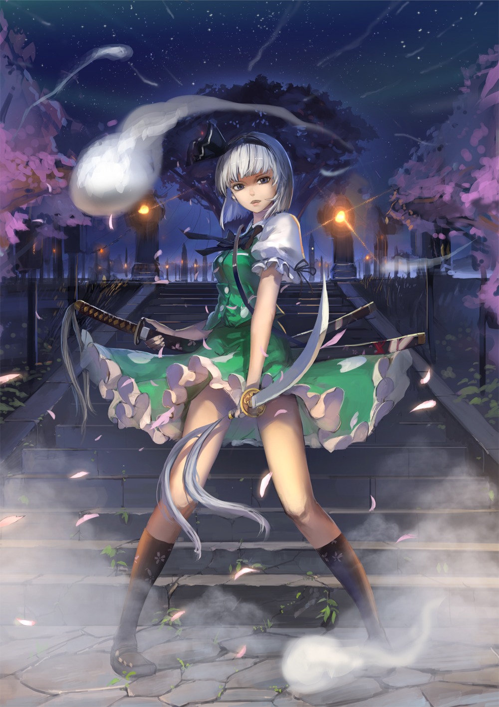 konpaku_youmu, nanairono_kaigashi, sword, touhou