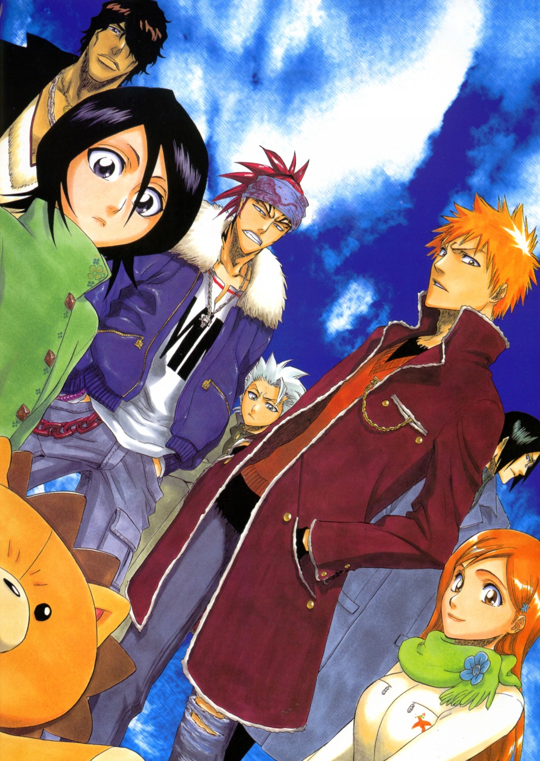 abarai_renji, bleach, hitsugaya_toushirou, inoue_orihime, kon, kubo_tite, kuchiki_rukia, kurosaki_ichigo