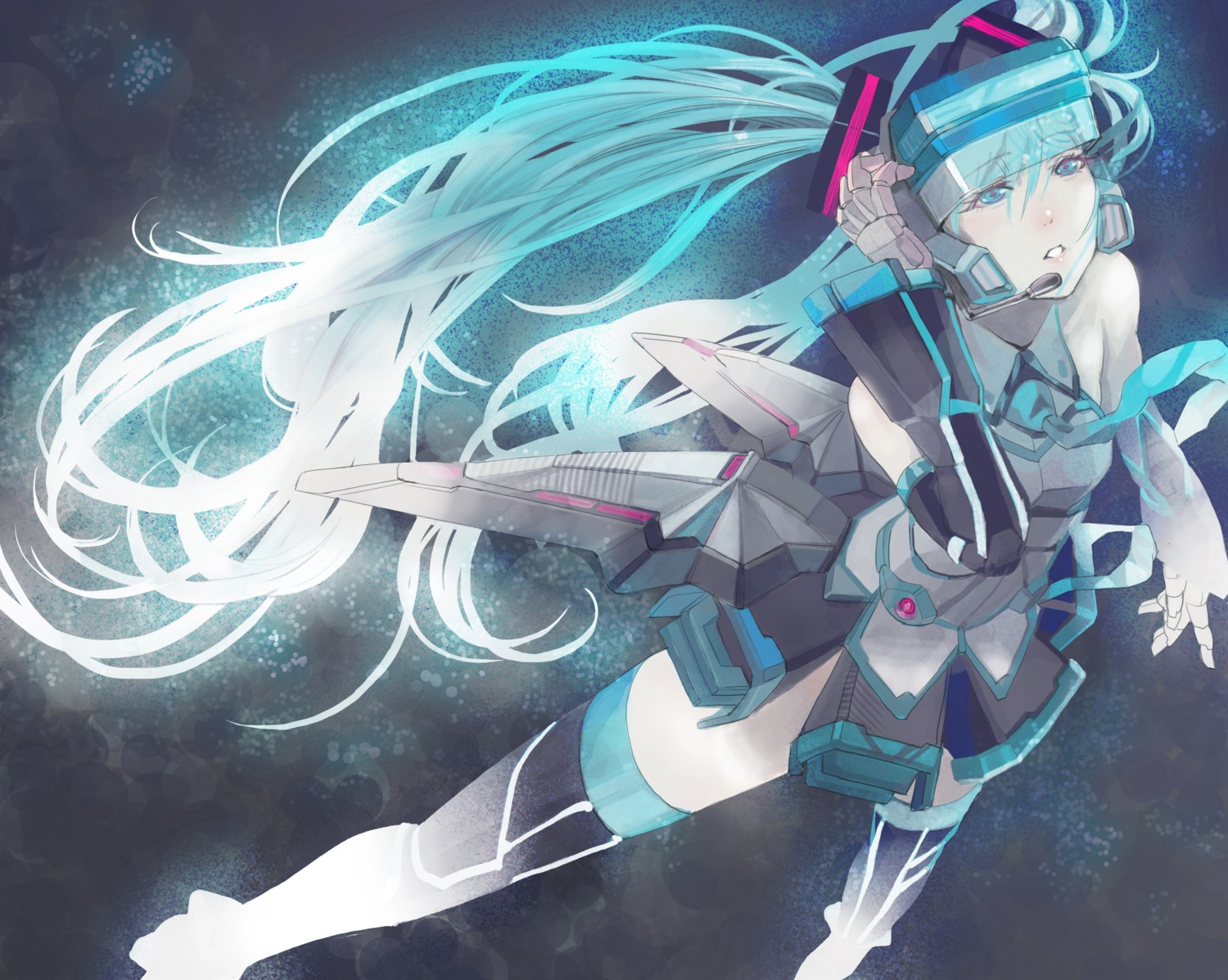 cosplay, fei_yen, hatsune_miku, moruga, thighhighs, virtual_on, vocaloid