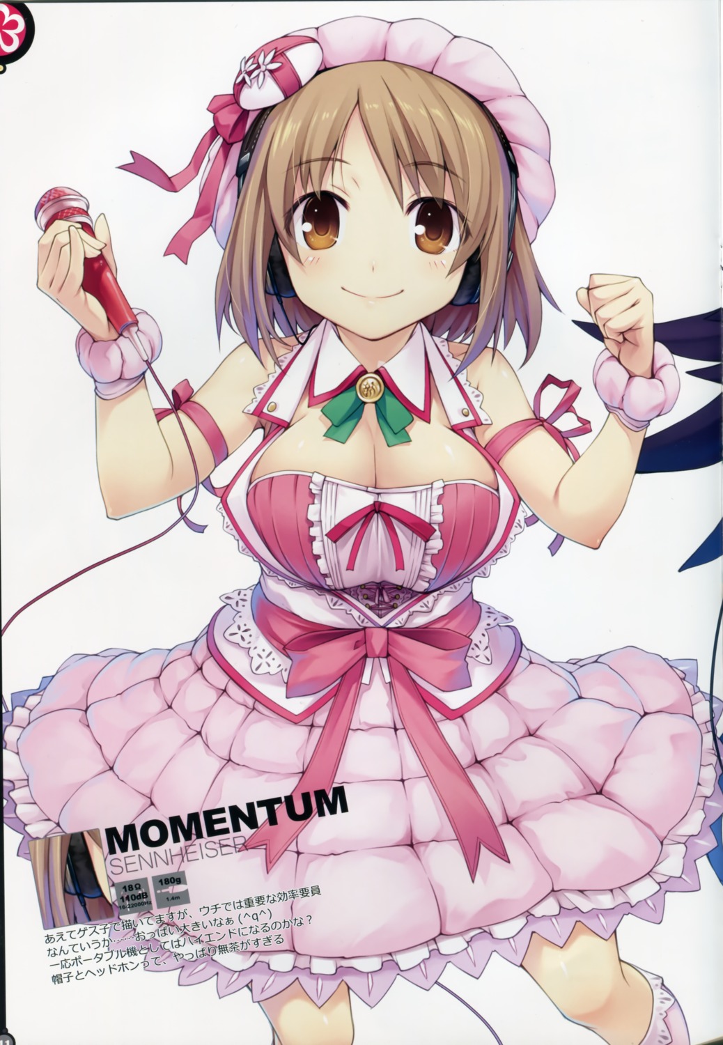 cleavage, dress, headphones, hiiro_yuki, mimura_kanako, minus_art_works, the_idolm@ster, the_idolm@ster_cinderella_girls