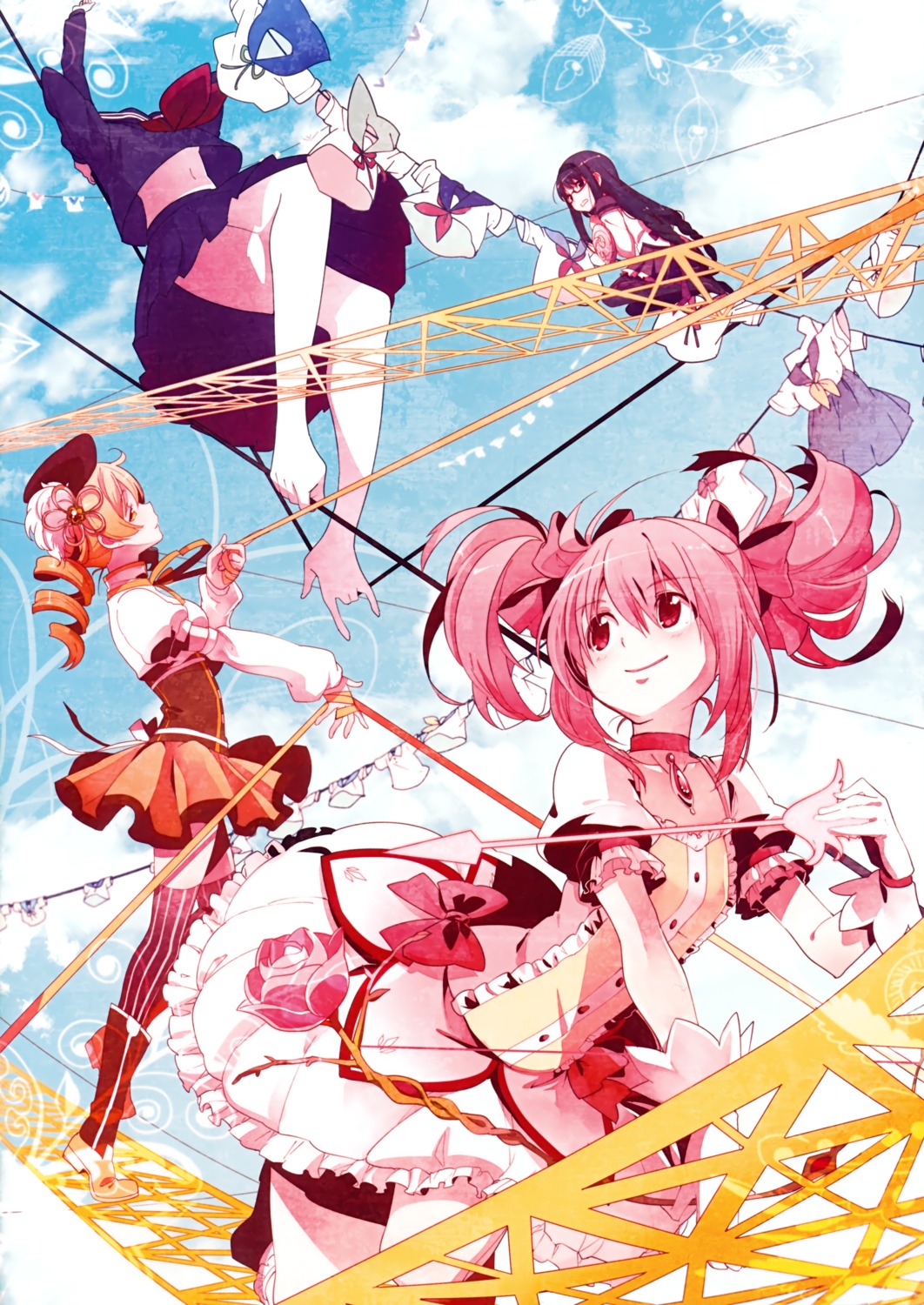 akemi_homura, chima, kaname_madoka, mahou_shoujo_madoka_magica, megane, pantyhose, patricia_(madomagi), seifuku